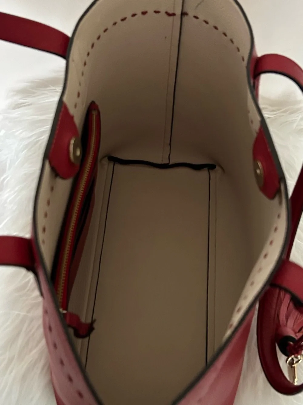 Cole Haan Red Leather Shoulder bag structured tote bag everyday